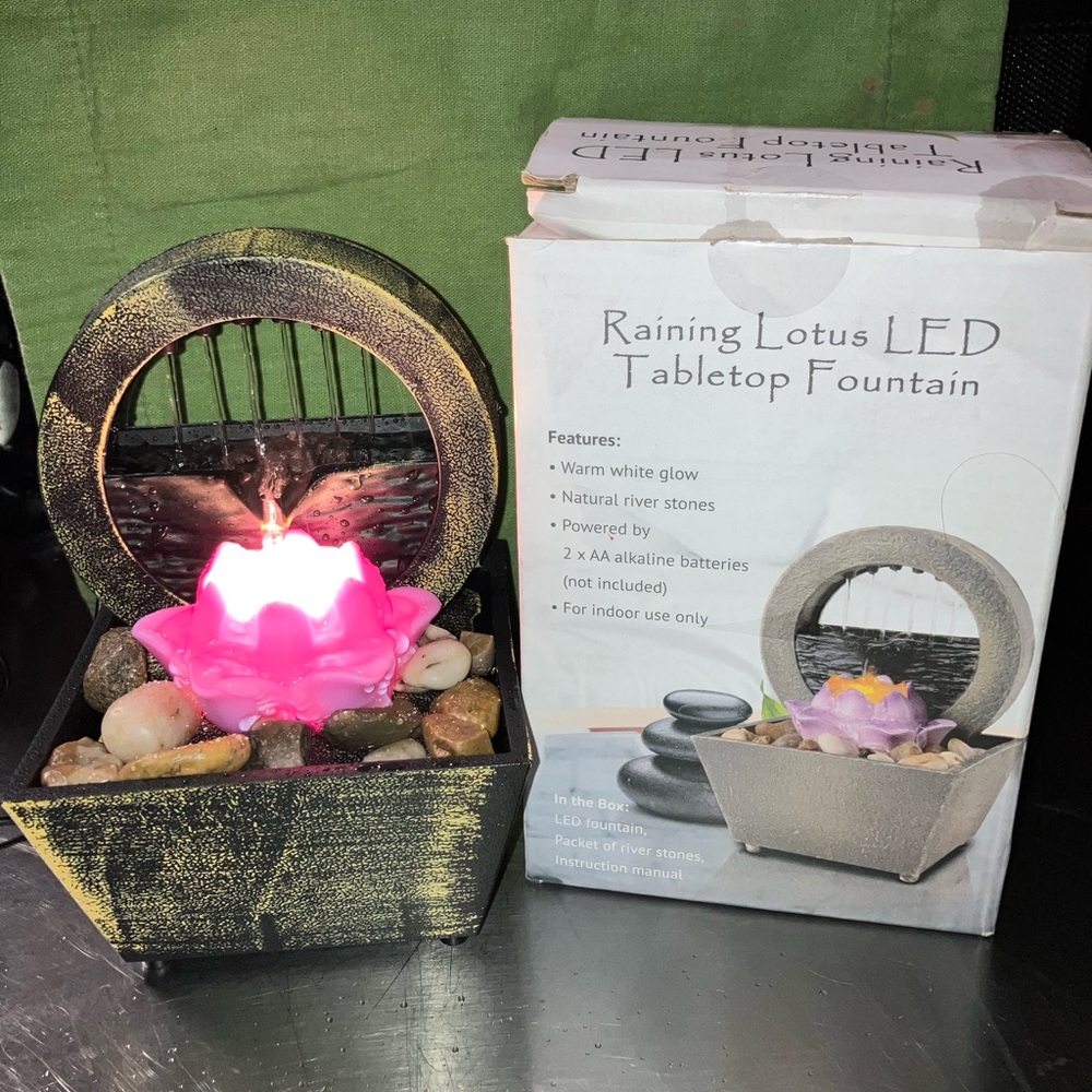 Raining Lotus LED Tabletop Fountain